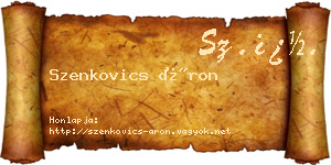 Szenkovics Áron névjegykártya